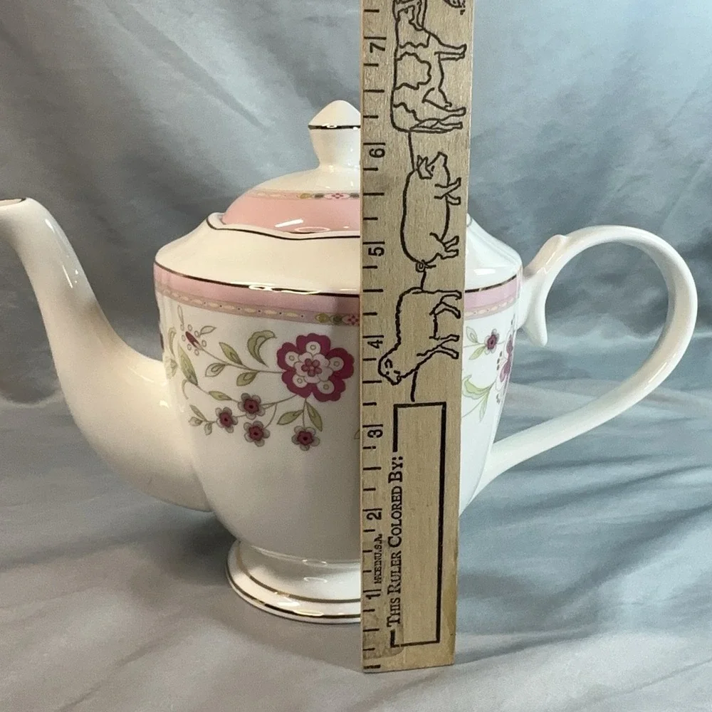Grace Teaware Pink Floral Tea Set 11pc Teapot Sugar Creamer Trios New In Wrapper